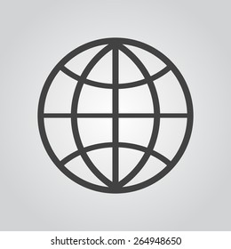 Globe Icon Globe Symbol Flat Vector Stock Vector (Royalty Free) 243698332