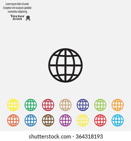 The globe icon. Flat Vector illustration
