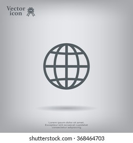 The globe icon. Flat Vector illustration