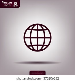 The globe icon. Flat Vector illustration