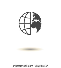 Globe icon. Flat vector illustration.