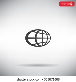 The globe icon. Flat Vector illustration