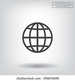 The globe icon. Flat Vector illustration