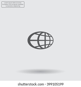 The globe icon. Flat Vector illustration