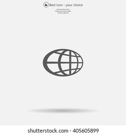 The globe icon. Flat Vector illustration