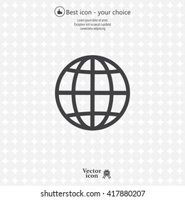 The globe icon. Flat Vector illustration