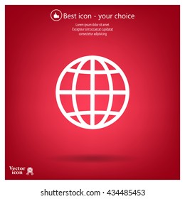 The globe icon. Flat Vector illustration