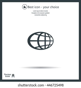 The globe icon. Flat Vector illustration