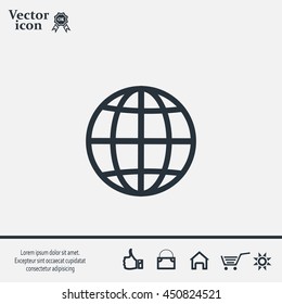 The globe icon. Flat Vector illustration