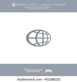 The globe icon. Flat Vector illustration