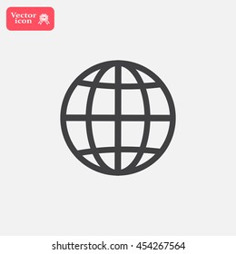 The globe icon. Flat Vector illustration
