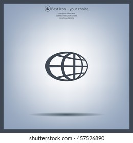 The globe icon. Flat Vector illustration