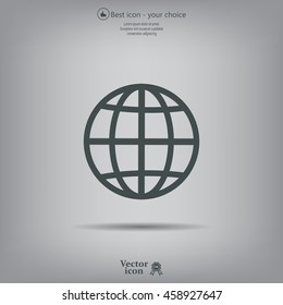 The globe icon. Flat Vector illustration