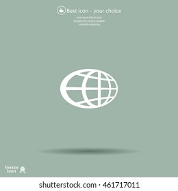The globe icon. Flat Vector illustration