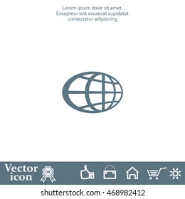 The globe icon. Flat Vector illustration