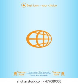 The globe icon. Flat Vector illustration