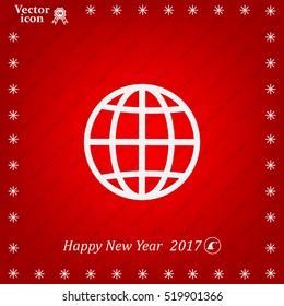 The globe icon. Flat Vector illustration