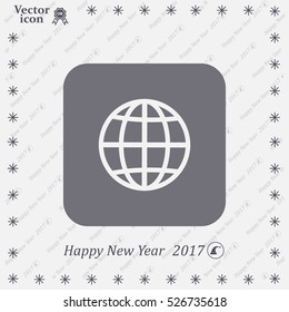 The globe icon. Flat Vector illustration