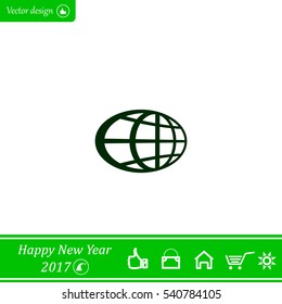 The globe icon. Flat Vector illustration