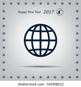 The globe icon. Flat Vector illustration
