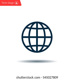 The globe icon. Flat Vector illustration