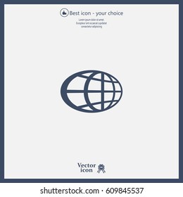 The globe icon. Flat Vector illustration