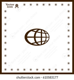 The globe icon. Flat Vector illustration
