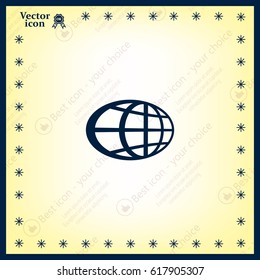 The globe icon. Flat Vector illustration
