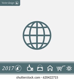 The globe icon. Flat Vector illustration
