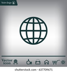 The globe icon. Flat Vector illustration