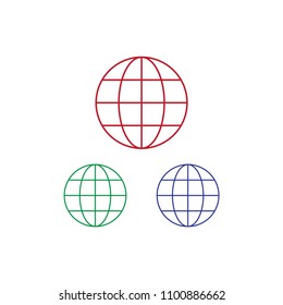 Globe icon flat vector template design trendy