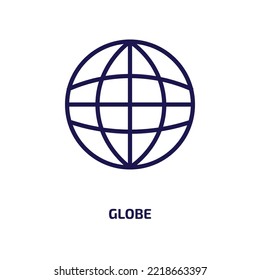 globe icon from furniture  household collection. Thin linear globe, geography, planet outline icon isolated on white background. Line vector globe sign, symbol for web and mobile