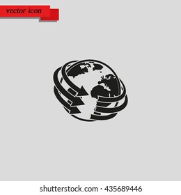 Globe icon. Global connection image.
