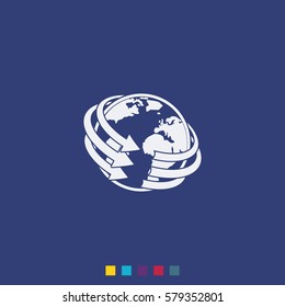 Globe icon. Global connection image.