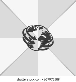 Globe icon. Global connection image.