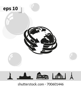 Globe icon. Global connection image.