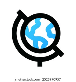 Ícone de globo. globo, global, terra, geografia, planeta, educação. Ilustração de ícone de vetor