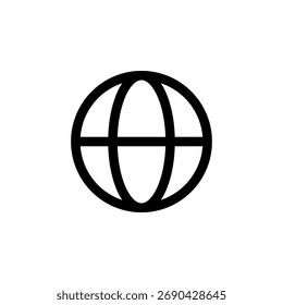 Globe Icon for Global Network and Internet Connection