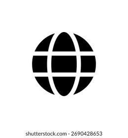 Globe Icon for Global Network and Internet Connection