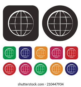 Globe icon / Global icon / social network icon