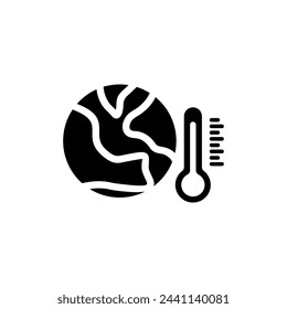 
Temperatura global, calentamiento global, icono aislado sobre fondo blanco, adecuado para sitios web, blogs, logotipos, diseño gráfico, redes sociales, IU, aplicaciones móviles.
