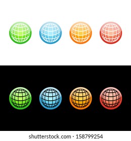 Globe Icon. Glossy Icon Collection