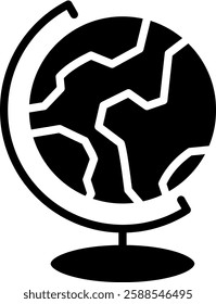 Globe Icon Glyph Vector Illustration