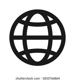 Icono de globo. Ir al símbolo web, color editable. ilustración vectorial