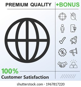 Globe icon graphic elements for your work.