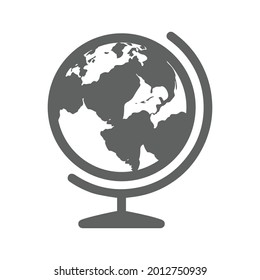 icono de globo. Gráficos vectoriales grises.