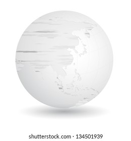 Globe icon with hand drawn map,vector design