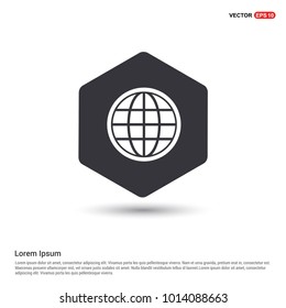 globe icon Hexa White Background icon template