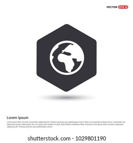 Globe Icon Hexa White Background icon template
