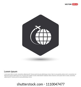globe icon Hexa White Background icon template - Free vector icon